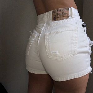 High waisted denim shorts